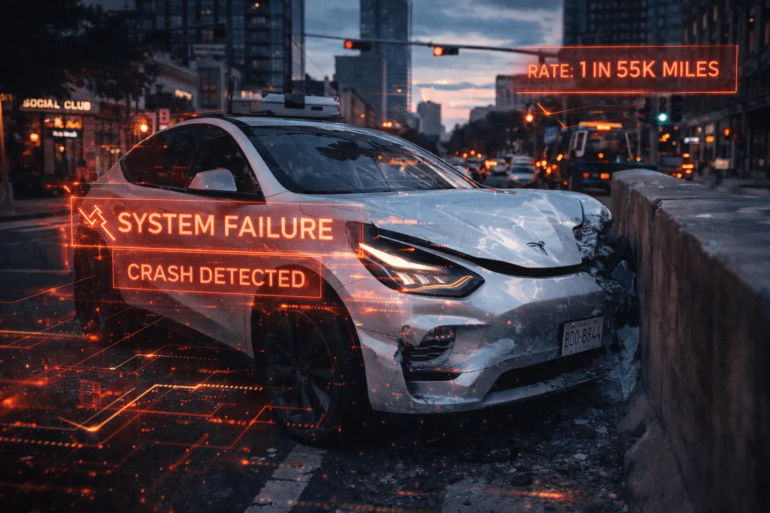 Teslaのロボタクシーは人間よりも遥かに多くの事故を起こしていた