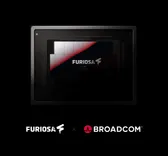 FuriosaとBroadcomのロゴと半導体チップ