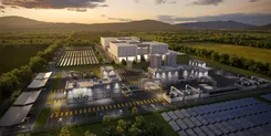 太陽光発電と原子力発電所の複合施設