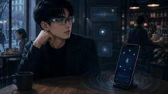 近未来的なメガネとスマホ