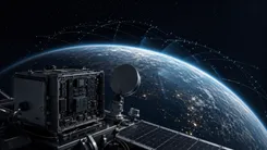 宇宙空間の衛星と地球