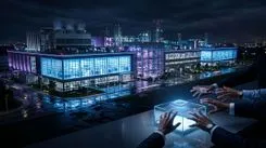 夜の研究所と手を伸ばす人々