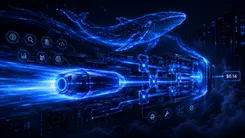 青い光のクジラとサイバーパンクな都市
