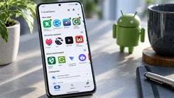 スマートフォンにF-Droid Basicの画面が表示されて