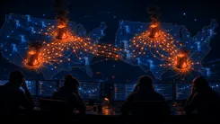 サイバー攻撃で炎上するサーバー