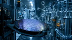 半導体製造装置と分子模型