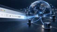 ウェブブラウザと世界中のサーバーを結ぶネットワーク画像