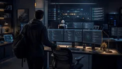 プログラマーがPCで作業する様子