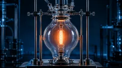 ガラス球内の白熱電球