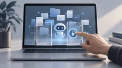 AIとセキュリティの概念を示すノートパソコン画面