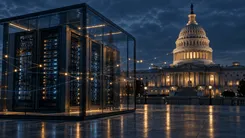 ワシントンD.C.の庁舎前にあるサーバーラック