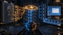 データ処理とサーバーシステムの概念図