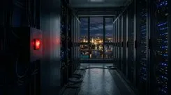 サーバー室と夜景