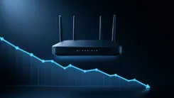 ルーターと下落グラフ